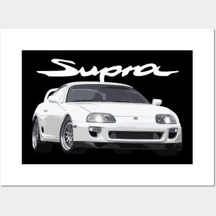 MK4 4 SUPRA 2JZ-GTE SUPER WHITE JDM Posters and Art